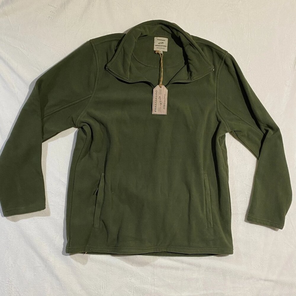 Victory Outfitters Men's Quarter Zip Pullover Sweater XL Olive Long Sleeve NWT